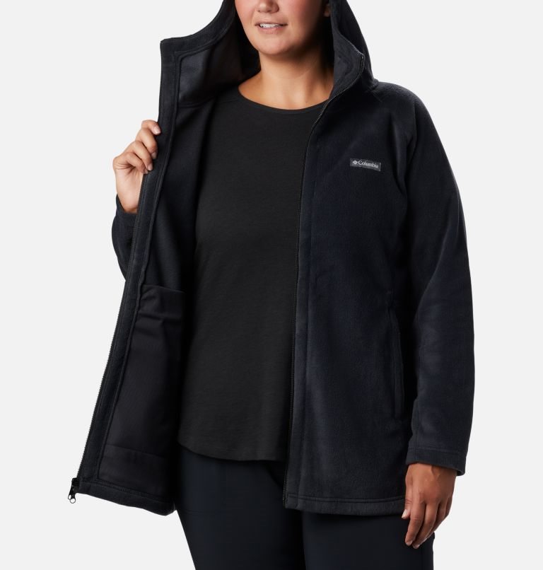 Women's Columbia Benton Springs II Long Jackets Black | Plus Size CA-P136C